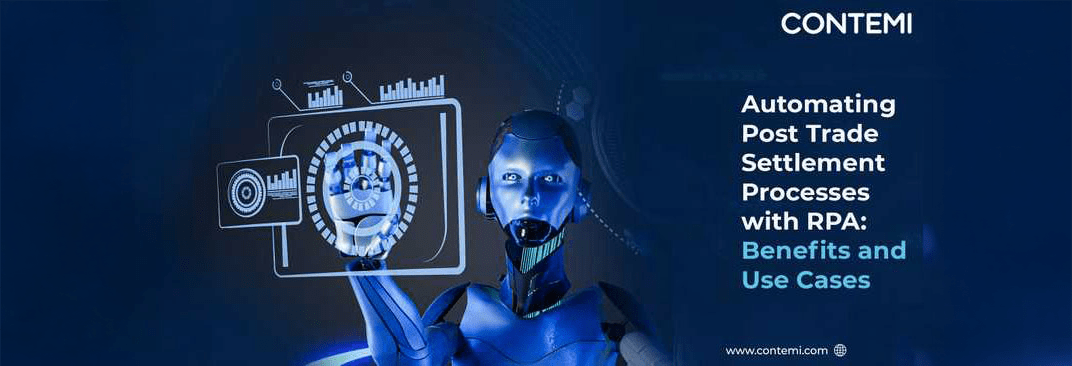 A blue humanoid robot holds a semi-transparent digital display with a circular interface, set in a futuristic, technologically advanced background.