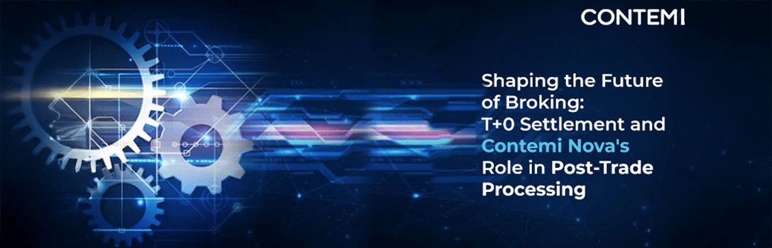 Gears on a digital background appear in motion, surrounded by abstract, futuristic designs.