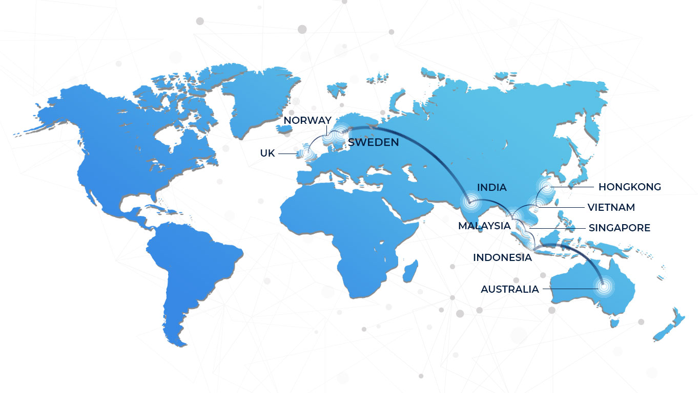 Contemi Presence around the world map